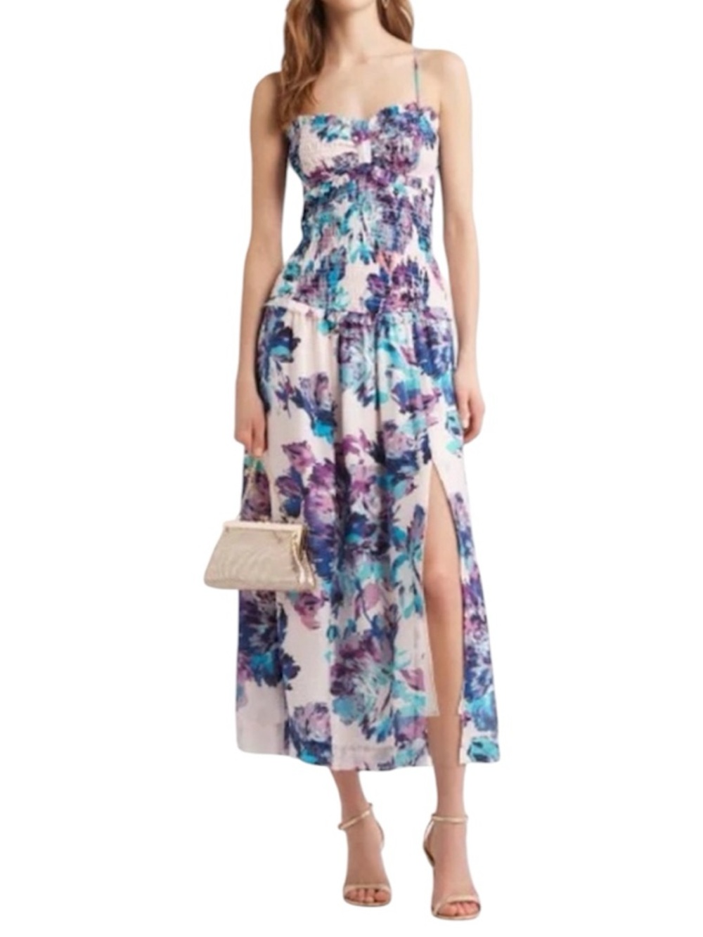 NWTS! Chelsea28 Drop Waist Smocked Bodice Spaghetti Strap Dress Size XS
